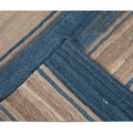Modern Striped Flat-Weave Wool Rug 7 X 10