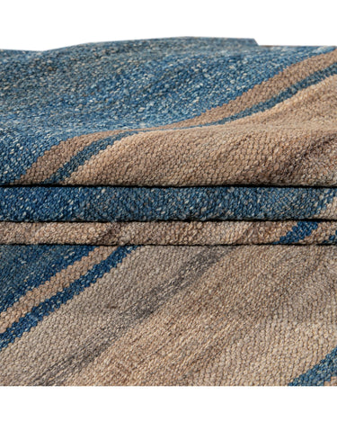 Modern Striped Flat-Weave Wool Rug 7 X 10