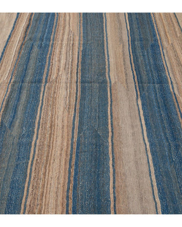 Modern Striped Flat-Weave Wool Rug 7 X 10