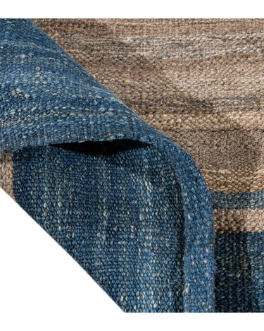 Modern Striped Flat-Weave Wool Rug 7 X 10