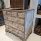 Chest of drawers off white and blue patina French antique