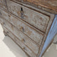 Chest of drawers off white and blue patina French