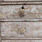 Chest of drawers off white and blue patina French antique
