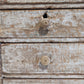 Chest of drawers off white and blue patina French