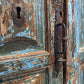 Double doors  blue and green patina