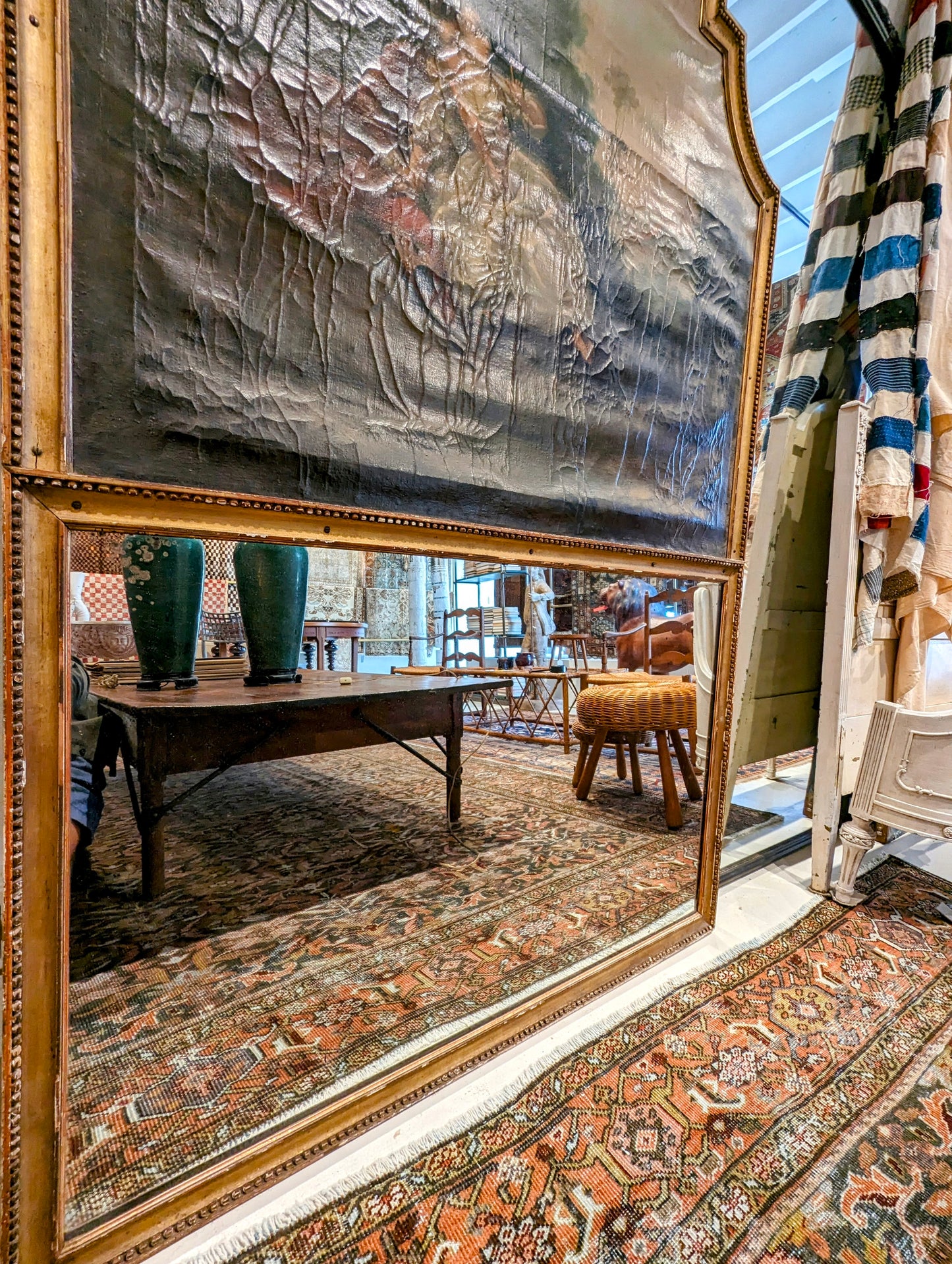 trumeau mirror with painting french 18th C.
