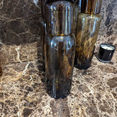 Decanter with cup brown glass