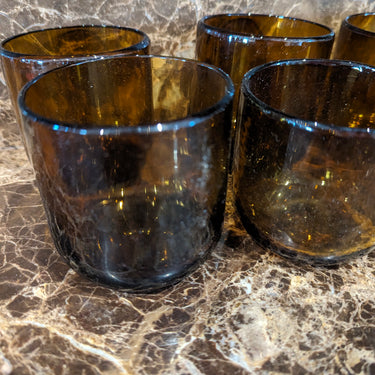 Glass cups caramel