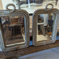Pair of mirrors gold and silver painted robe frames