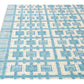 Modern Swedish Style Handmade Geometric Pattern Oversize Blue and Ivory Wool Rug