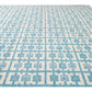 Modern Swedish Style Handmade Geometric Pattern Oversize Blue and Ivory Wool Rug