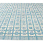 Modern Swedish Style Handmade Geometric Pattern Oversize Blue and Ivory Wool Rug