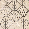 Modern Moroccan Style Handmade Geometric Motif Beige Boho Wool Rug