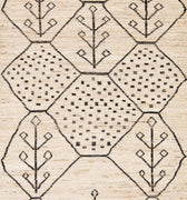 Modern Moroccan Style Handmade Geometric Motif Beige Boho Wool Rug