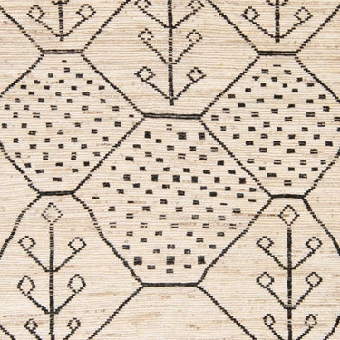 Modern Moroccan Style Handmade Geometric Motif Beige Boho Wool Rug