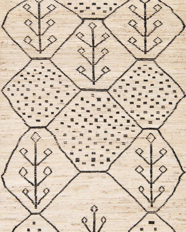 Modern Moroccan Style Handmade Geometric Motif Beige Boho Wool Rug