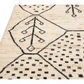 Modern Moroccan Style Handmade Geometric Motif Beige Boho Wool Rug