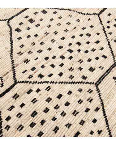 Modern Moroccan Style Handmade Geometric Motif Beige Boho Wool Rug