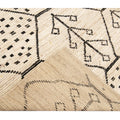 Modern Moroccan Style Handmade Geometric Motif Beige Boho Wool Rug