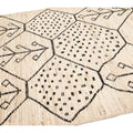 Modern Moroccan Style Handmade Geometric Motif Beige Boho Wool Rug