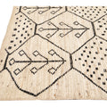 Modern Moroccan Style Handmade Geometric Motif Beige Boho Wool Rug