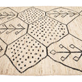 Modern Moroccan Style Handmade Geometric Motif Beige Boho Wool Rug