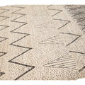 Modern Moroccan Style Handmade Geometric Pattern Beige and Gray Boho Wool Rug