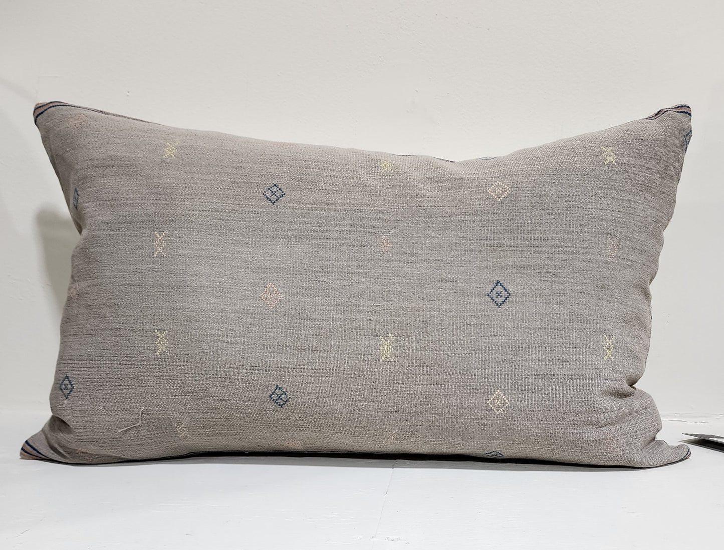 Gray Embroidery Hand Pillow A132