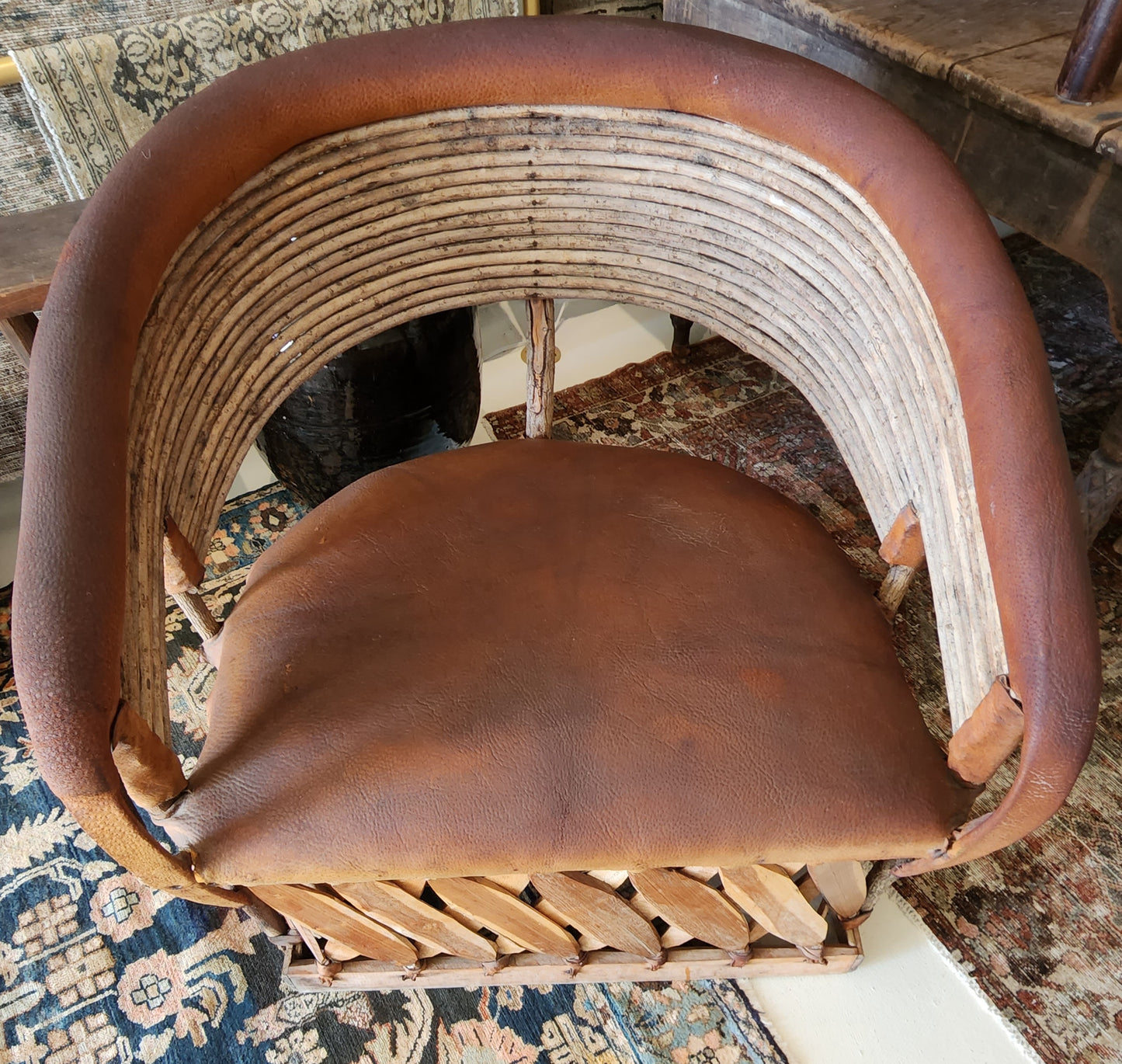 Wood and Leather Chair F169