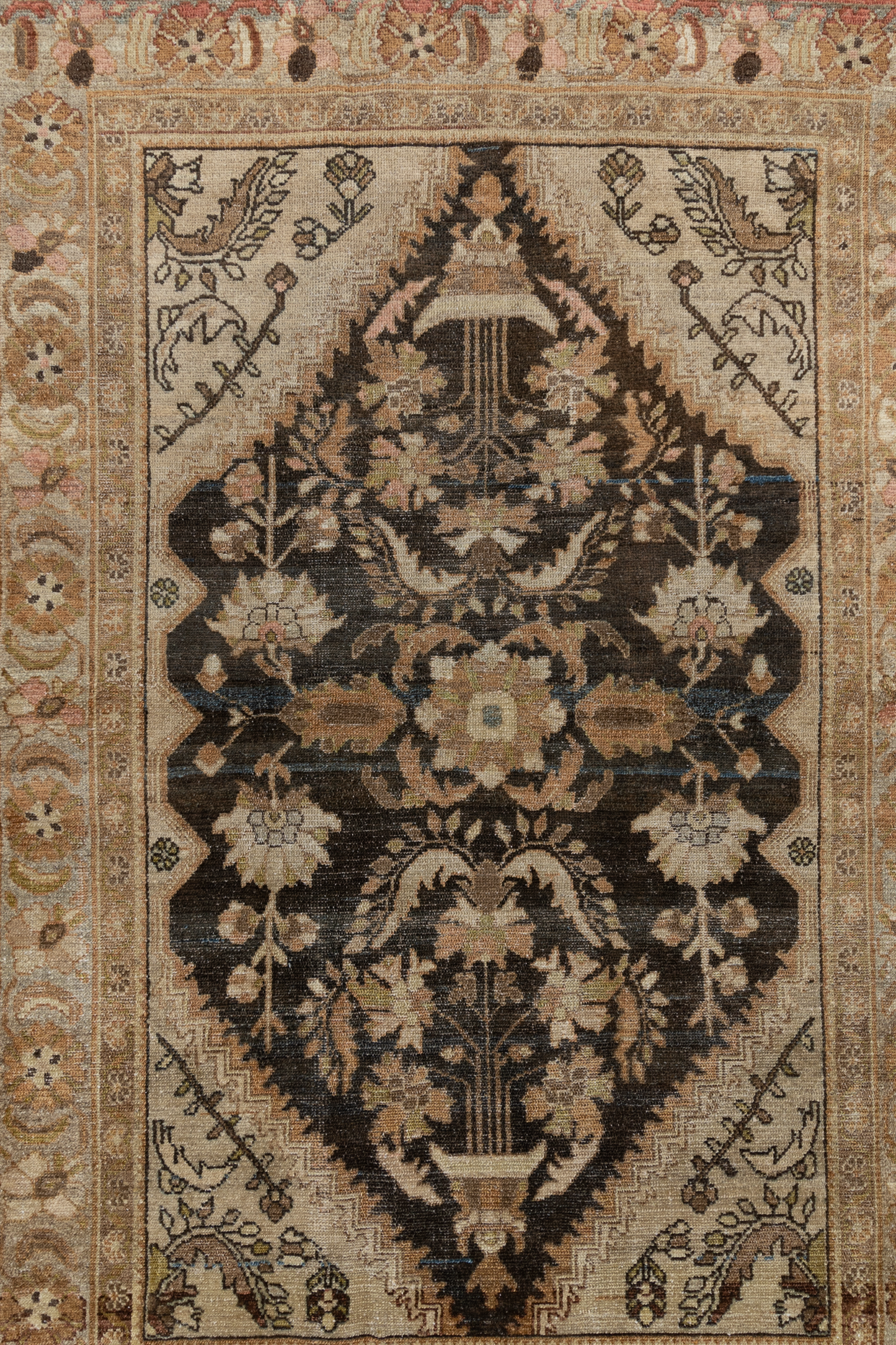 Vintage Persian Mahal Scatter Rug