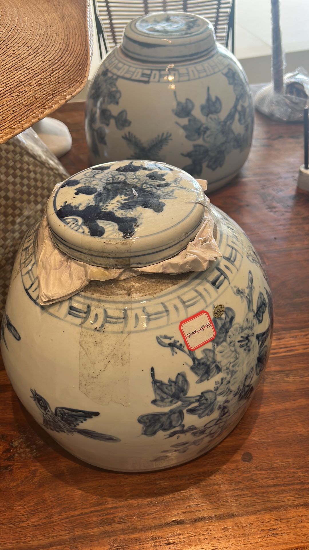 Blue and White Ginger Jars A084