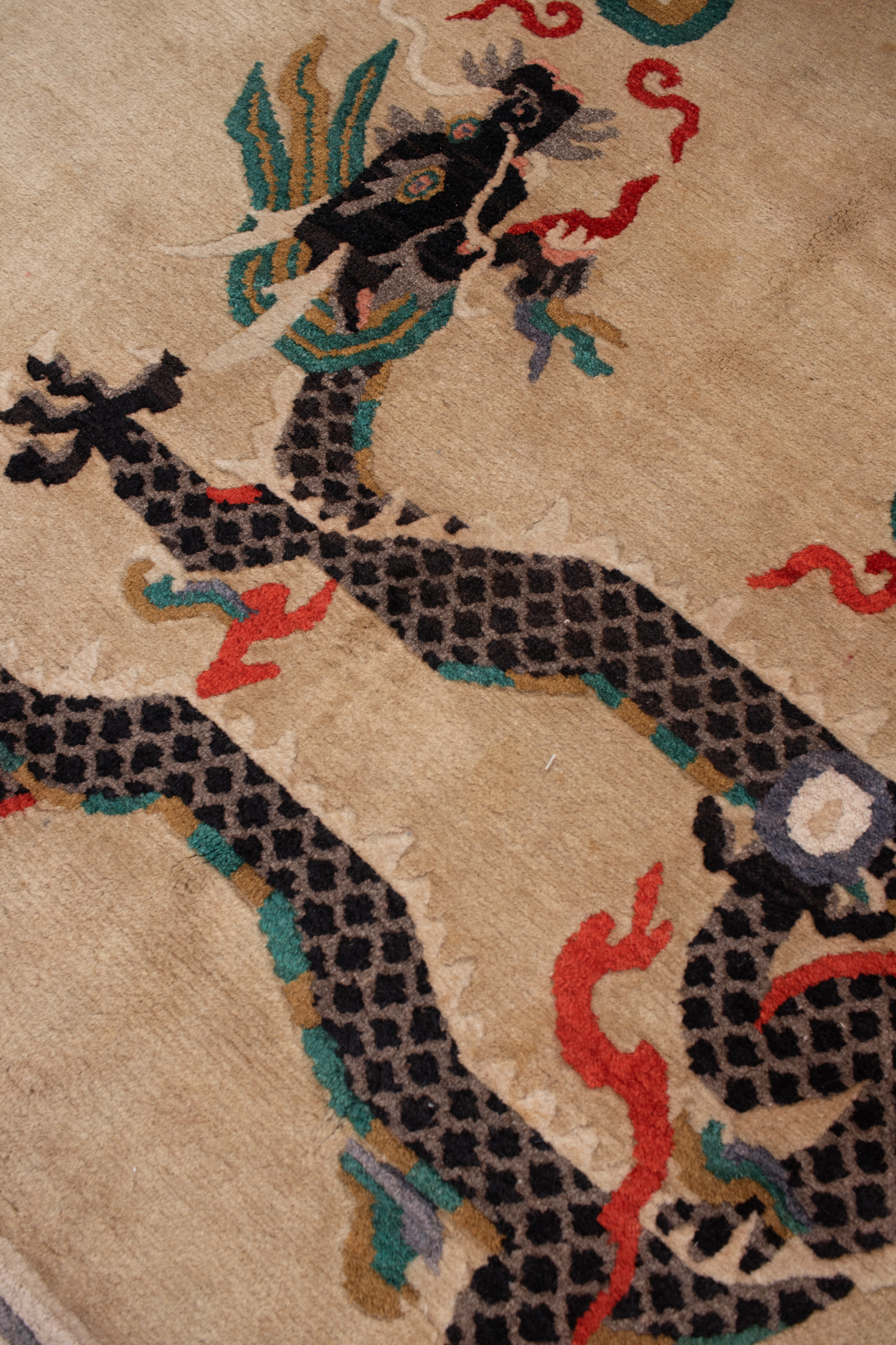 Vintage Tibetan Dragon Rug