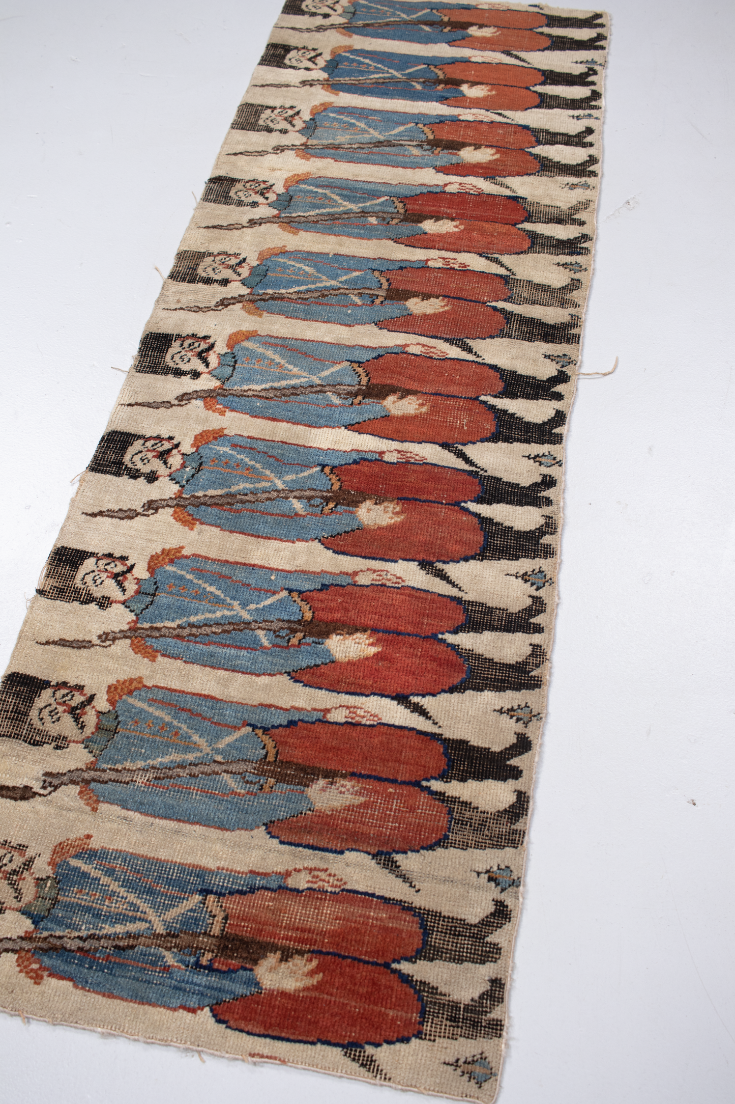 Antique Persian Bakshaish Pictorial Runner Rug