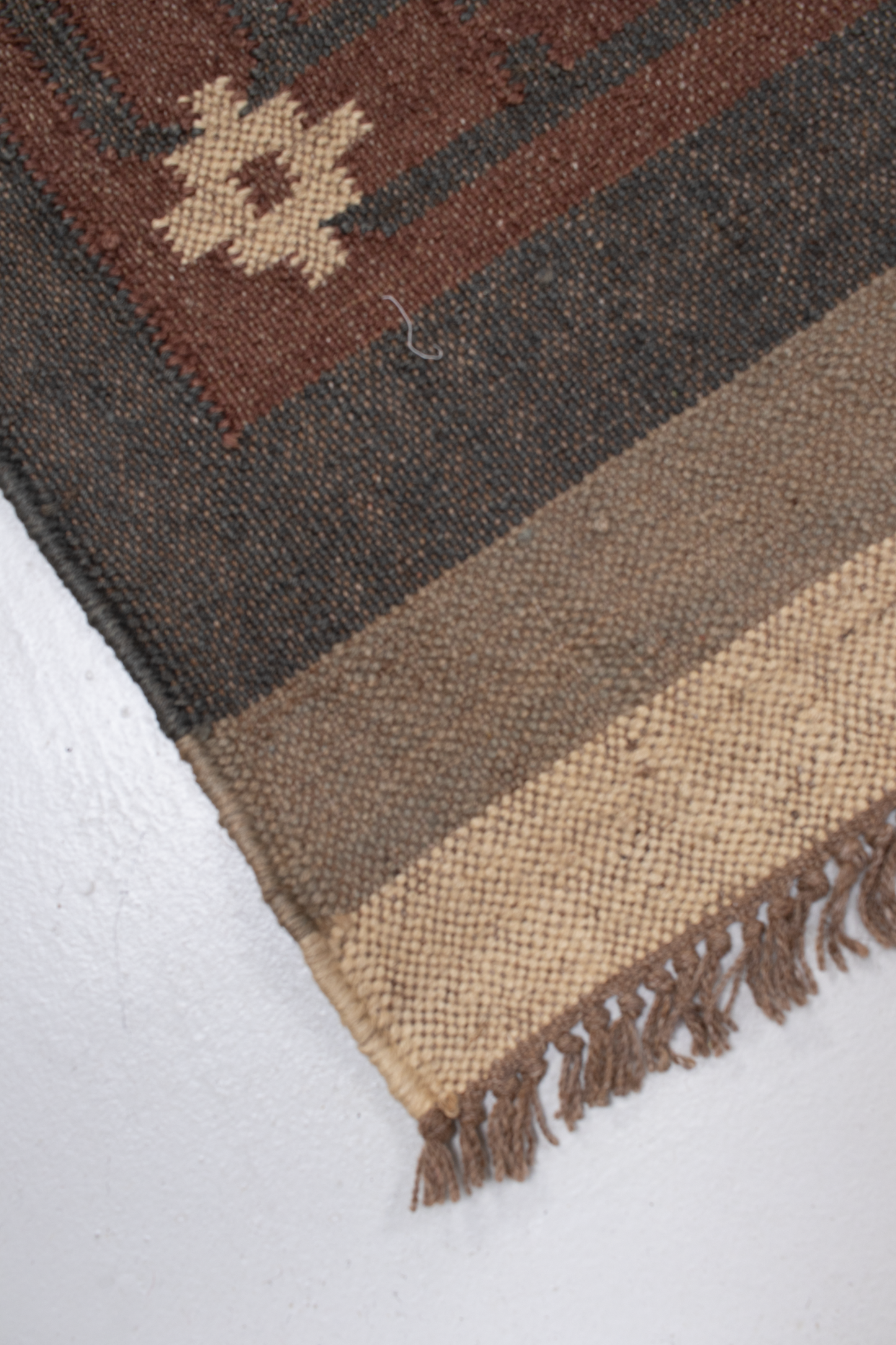 Vintage Indian Flat-Weave Rug