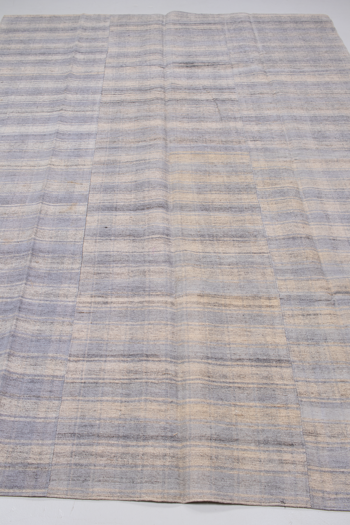 Vintage Anatolian Plaid Flatweave Rug