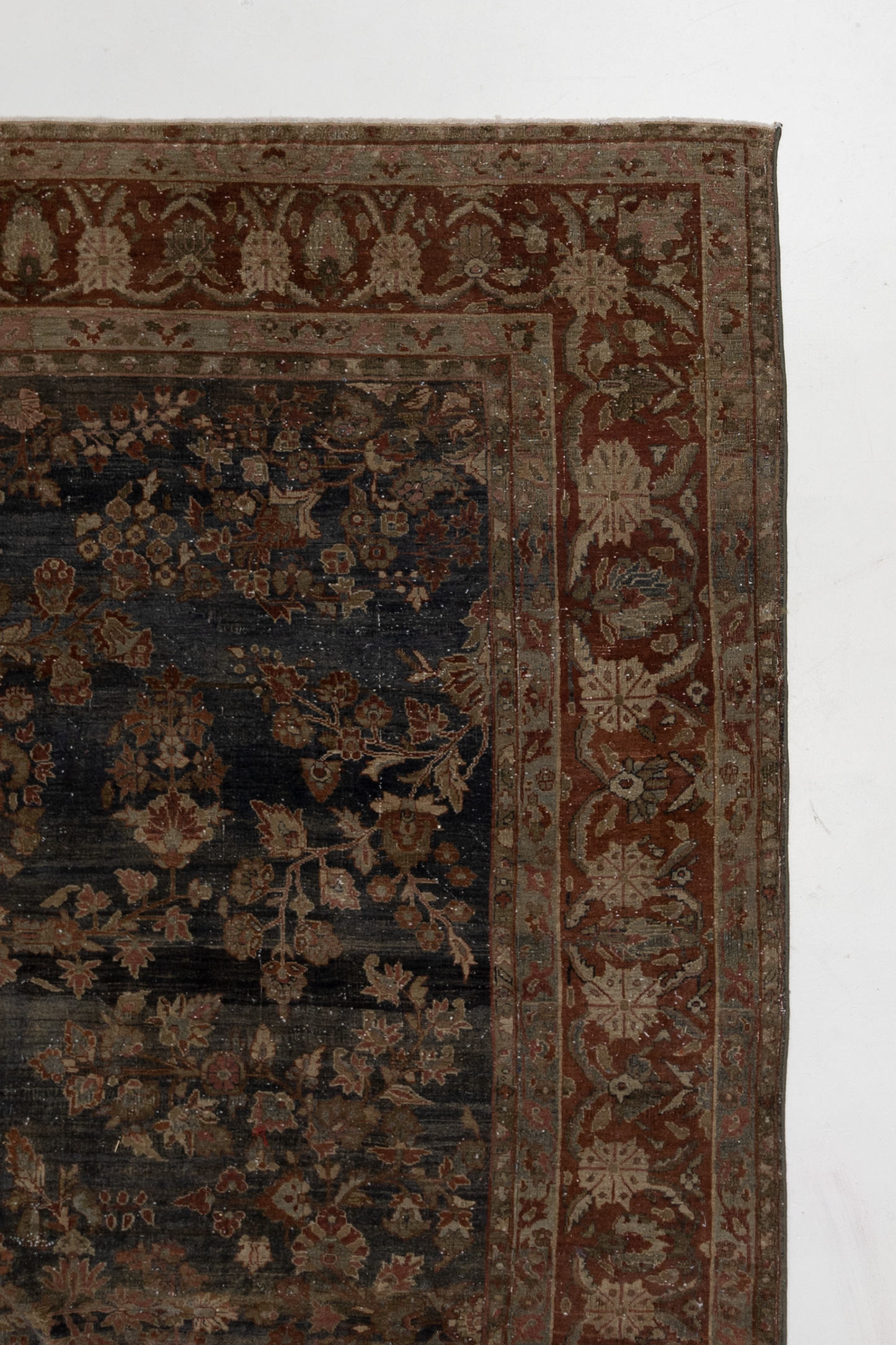 Dark Blue Antique Persian Sarouk Rug L1493