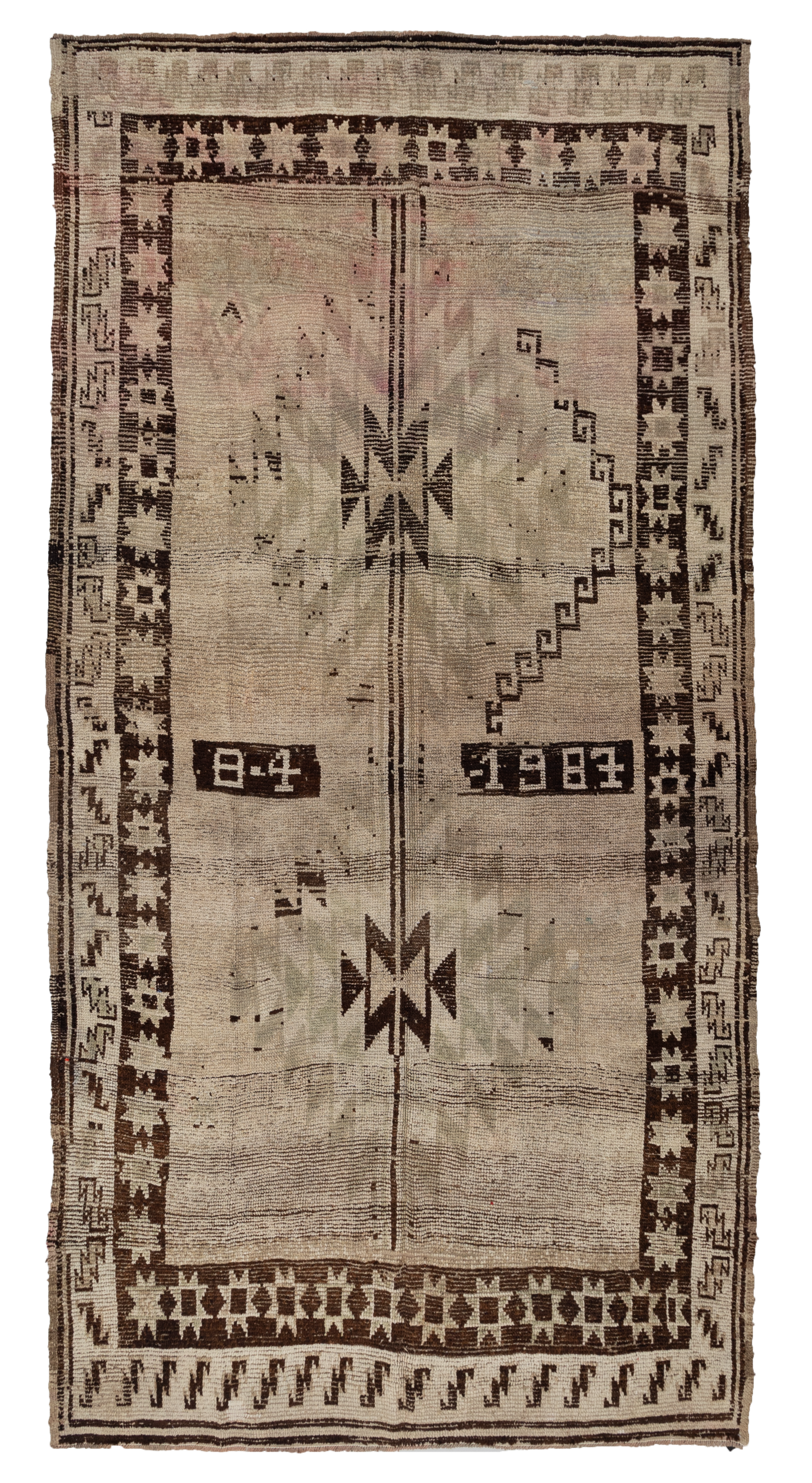 Vintage Turkish Neutral Kars Rug