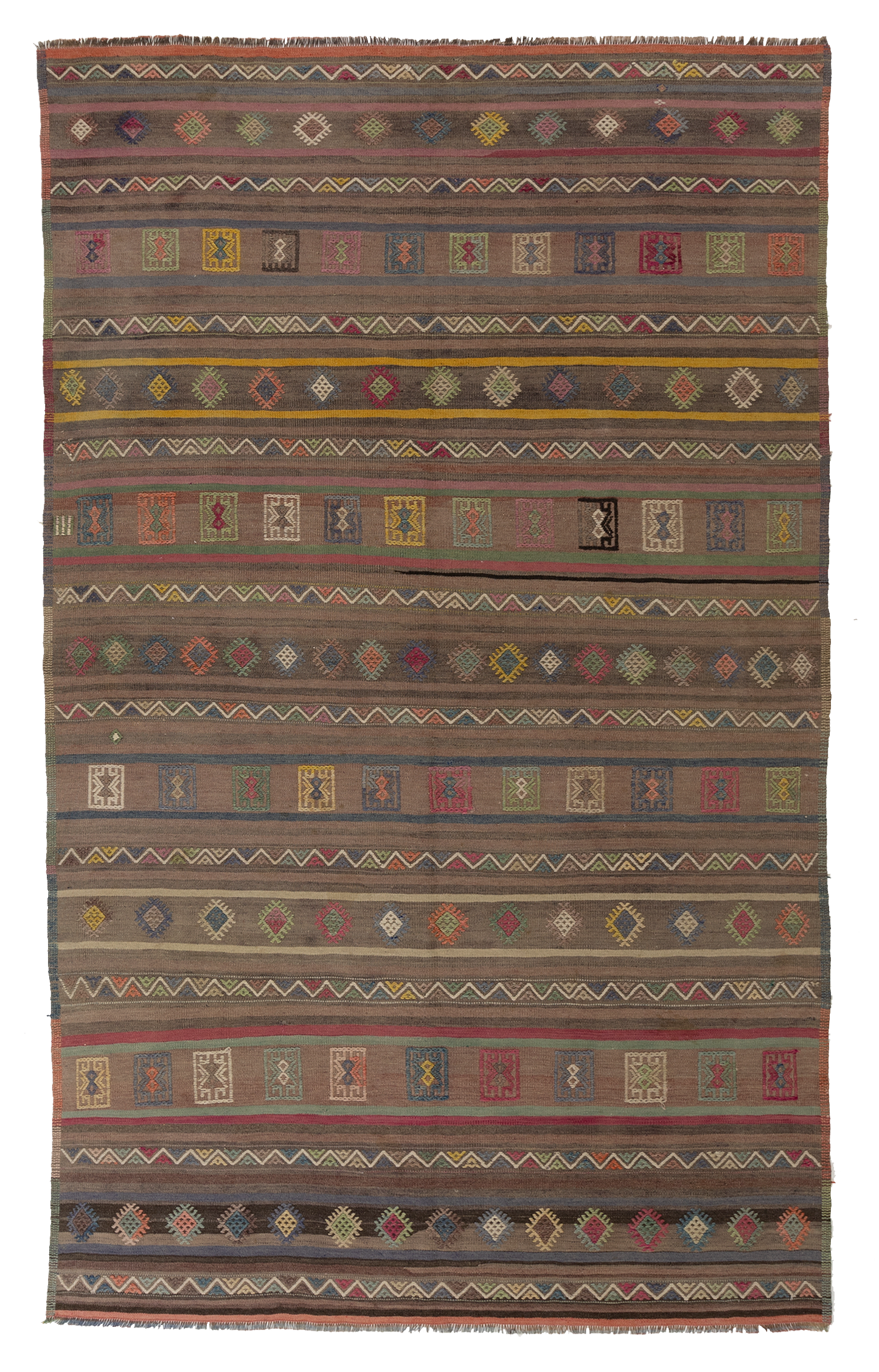 Vintage Oriental Turkish Gabbeh Kilim Rug