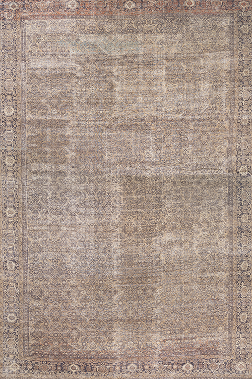Oversize Brown and Tan Antique Persian Rug P645