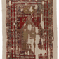 Antique Anatolian Rug Fragment on Linen