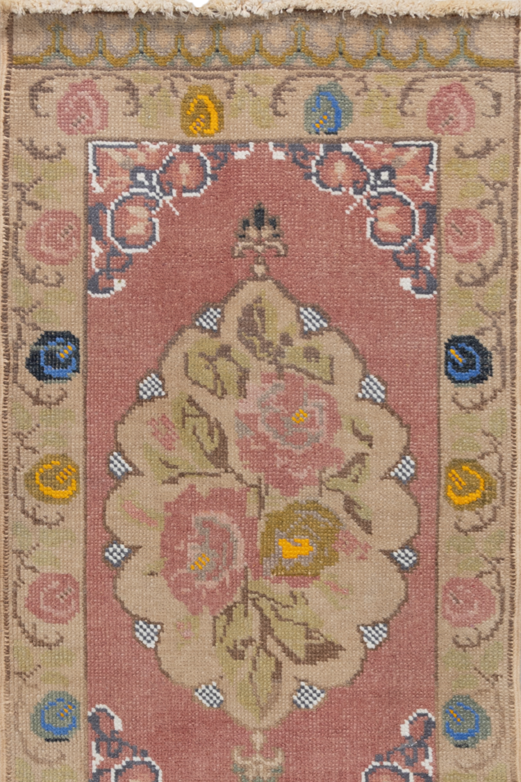 Pink Vintage Turkish Prayer Rug